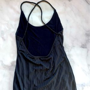 Navy dress. Super soft. Fits the body nice.
